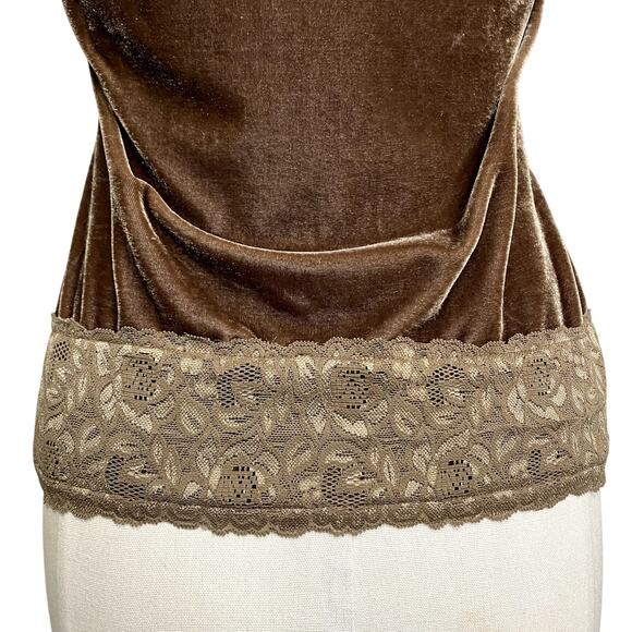 Vtg Y2K Susan Lawrence Brown Velvet Cottage-Core Coquette Blouse - Picture 10 of 11